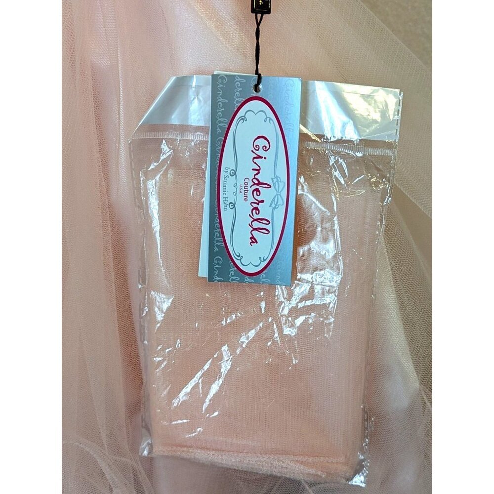Cinderella Couture Girl size 14 Blush Pink Lace Rhinestone Formal Pageant Glam - Picture 5 of 16